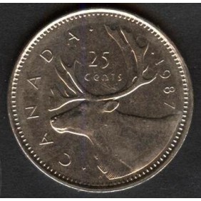 CANADA 25 Cents 1987
