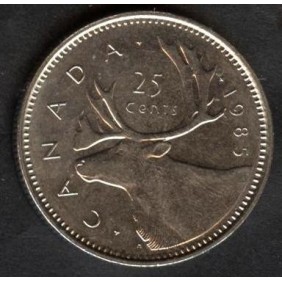 CANADA 25 Cents 1985