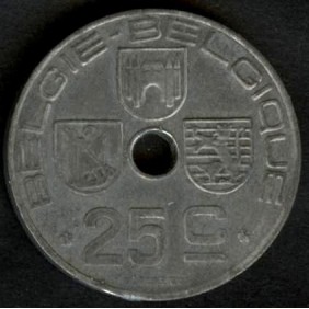 BELGIUM 25 Centimes 1946...