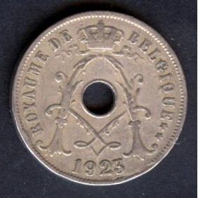 BELGIUM 25 Centimes 1923...