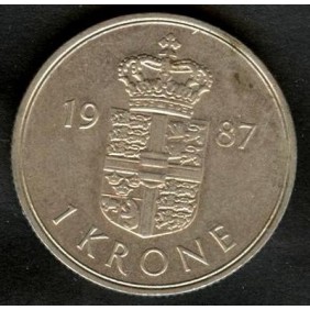 DENMARK 1 Krone 1987