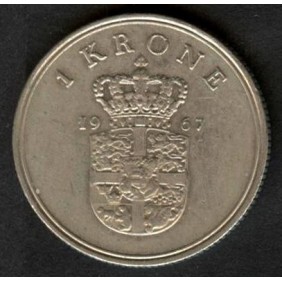 DENMARK 1 Krone 1967