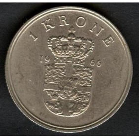 DENMARK 1 Krone 1966