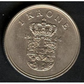 DENMARK 1 Krone 1964