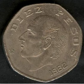 MEXICO 10 Pesos 1982 Hidalgo