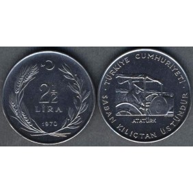 TURKEY 2 1/2 Lira 1970 FAO