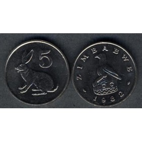 ZIMBABWE 5 Cents 1982