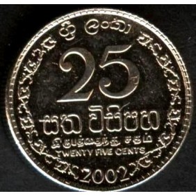 SRI LANKA 25 Cents 2002