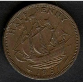 GREAT BRITAIN 1/2 Penny 1957