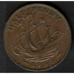 GREAT BRITAIN 1/2 Penny 1955