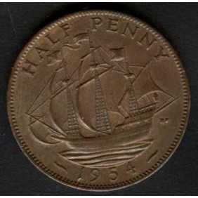 GREAT BRITAIN 1/2 Penny 1954