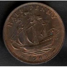 GREAT BRITAIN 1/2 Penny 1945