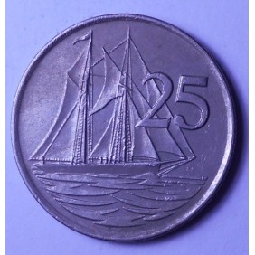 CAYMAN ISLANDS 25 Cents 1990