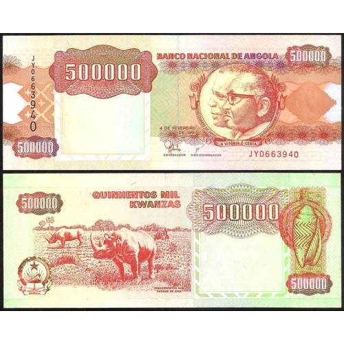 ANGOLA 500.000 Kwanzas 1991