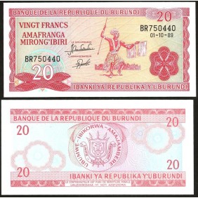 BURUNDI 20 Francs 1991