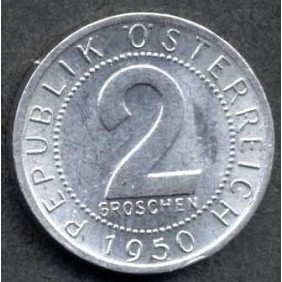 AUSTRIA 2 Groschen 1950