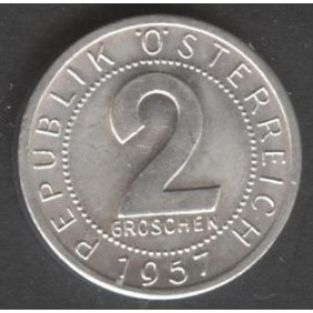 AUSTRIA 2 Groschen 1957