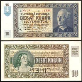 SLOVAKIA 10 Korun 1939...