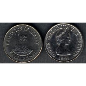 JERSEY 5 Pence 1991