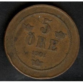 SWEDEN 5 Ore 1901