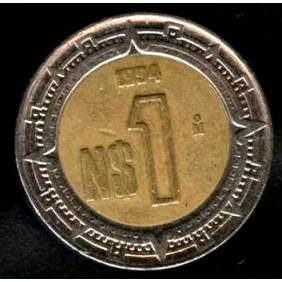 MEXICO 1 Peso 1994 Bimetallic