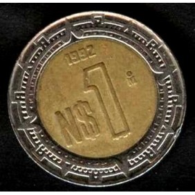 MEXICO 1 Peso 1992 Bimetallic