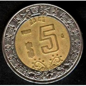 MEXICO 5 Pesos 1998 Bimetallic