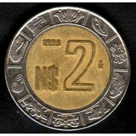 MEXICO 2 Pesos 1995 Bimetallic