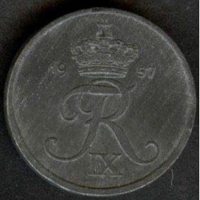 DENMARK 1 Ore 1957