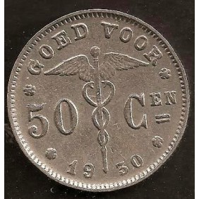 BELGIUM 50 Centimes 1930...
