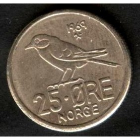NORWAY 25 Ore 1969