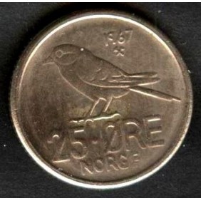 NORWAY 25 Ore 1967