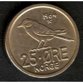 NORWAY 25 Ore 1964