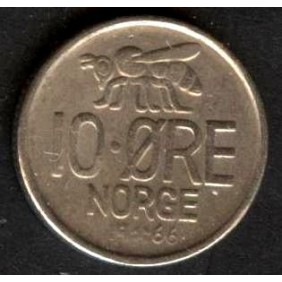 NORWAY 10 Ore 1966
