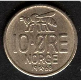 NORWAY 10 Ore 1968