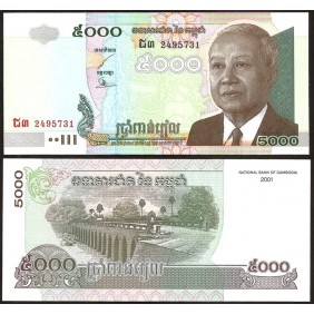 CAMBODIA 5000 Riels 2001