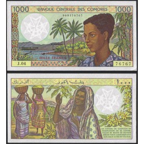 COMOROS 1000 Francs 1986