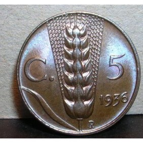 5 Centesimi SPIGA 1936