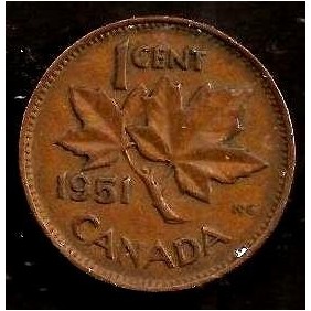 CANADA 1 Cent 1951