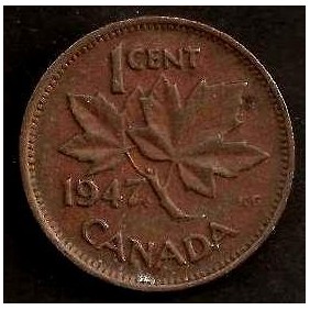 CANADA 1 Cent 1947 Maple