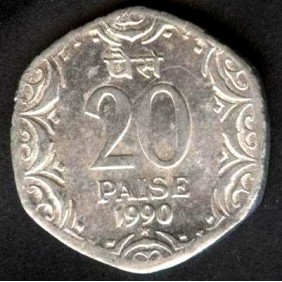 INDIA 20 Paise 1990 H