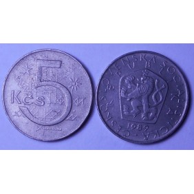 CZECHOSLOVAKIA 5 Korun 1989