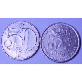 CZECHOSLOVAKIA 50 Haleru 1990