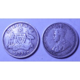 AUSTRALIA 6 Pence 1934 AG