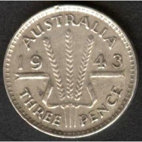 AUSTRALIA 3 Pence 1943 AG