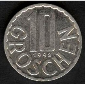 AUSTRIA 10 Groschen 1992