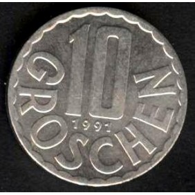 AUSTRIA 10 Groschen 1991