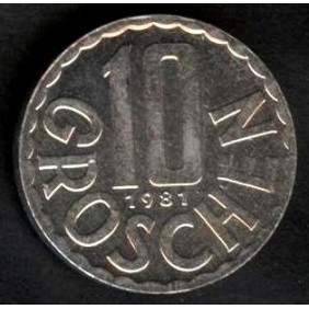 AUSTRIA 10 Groschen 1981