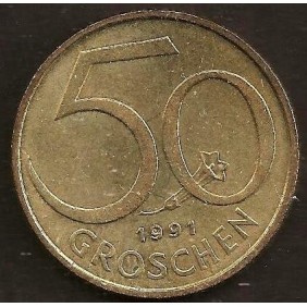 AUSTRIA 50 Groschen 1991