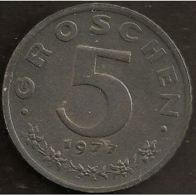 AUSTRIA 5 Groschen 1977